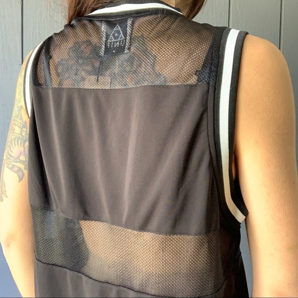 Unif black mesh jersey dress/tunic Sz M - Picture 6 of 8